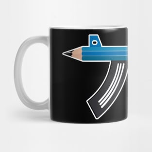 Art as a Weapon Against War - Pencil Machine Gun Design Mug